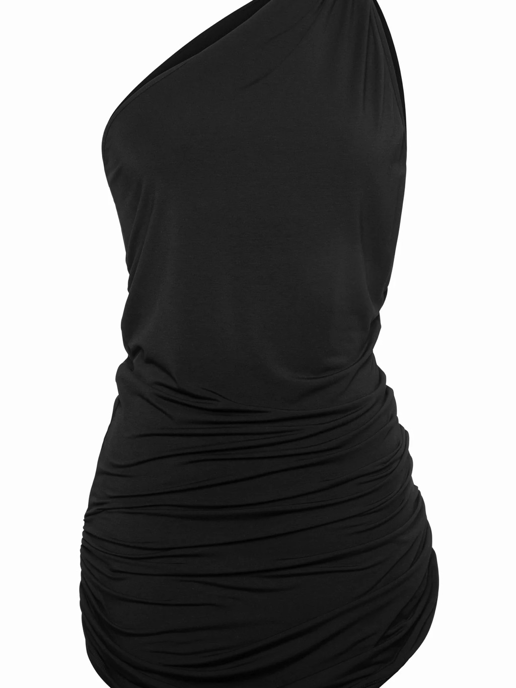 Empath ‘Nao’ Ruched One Shoulder Tunic Top Or Dress In Black — image 7 of 8